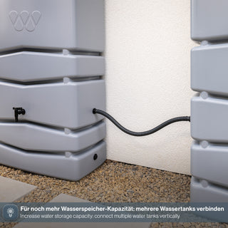 XXL Wassertank "AQUA TOWER" 450 Liter in Grau (GLATTE OPTIK) mit Füllautomat und Wasserhahn