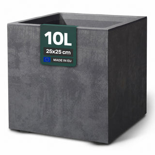 XL Pflanzkübel 'Millennium' 10 Liter, eckig in Anthrazit