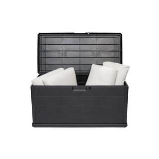 XXL Kissenbox 340 Liter (Holz Optik) in Anthrazit