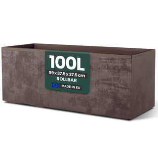 XL Pflanzkübel 'Millennium' 100 Liter, rechteckig in Braun