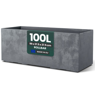 XL Pflanzkübel 'Millennium' 100 Liter, rechteckig in Grau