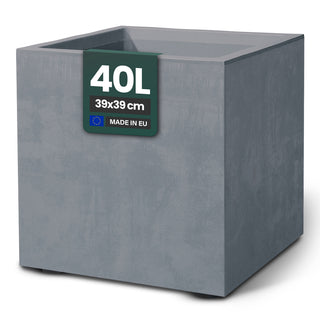 XL Pflanzkübel 'Millennium' 40 Liter, eckig in Grau
