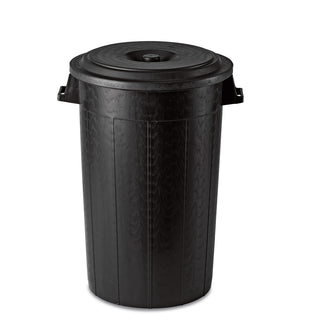 XL Abfalltonne 70 Liter Volumen mit Deckel, Schwarz