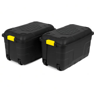 2 x Transportbox / Rollbox 'Heavy Duty' Schwarz/Gelb (Größe wählbar)