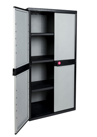 Kreher - Jumbo-Schrank mit 3 Böden (schwarz, grau)