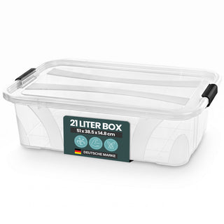 Aufbewahrungsbox 'Master' Box mit Deckel - 21 Liter Volumen, in Transparent
