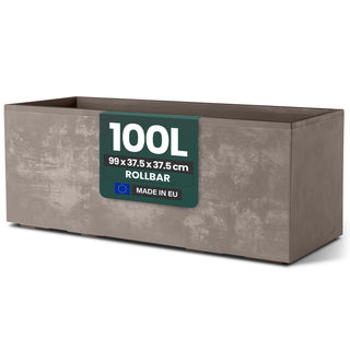 XL Pflanzkübel 'Millennium' 100 Liter, rechteckig in Sandbraun