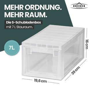 Bundle: 2 x Schubladenbox Größe M (12 Liter) + 2 x Größe S (7 Liter)
