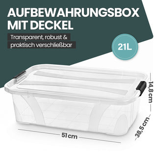 Aufbewahrungsbox 'Master' Box mit Deckel - 21 Liter Volumen, in Transparent