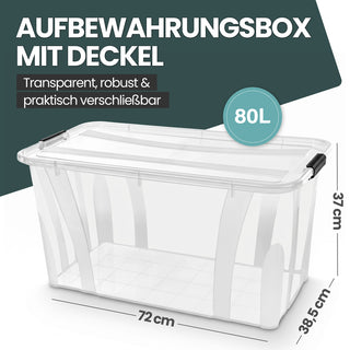 Aufbewahrungsbox 'Master' Box mit Deckel - 80 Liter Volumen, in Transparent