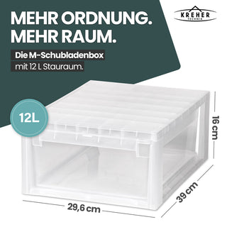 Bundle: 2 x Schubladenbox Größe M (12 Liter) + 4 x Größe S (7 Liter)