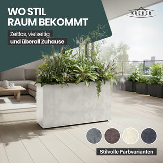 XXL Sichtschutz Pflanzkasten 'Millennium Fence' in Creme Weiß (3 Stück)