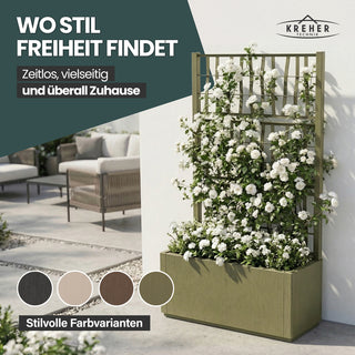 XL SPALIER 'Ethica' - 80 x 36 x 140 cm - in Struktur Optik - breite Version - in Olivgrün