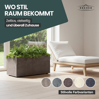 XL Pflanzkübel 'Millennium' 73 Liter, rechteckig in Sandbraun