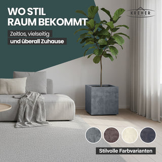 XL Pflanzkübel 'Millennium' 40 Liter, eckig in Grau