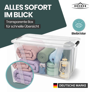 Aufbewahrungsbox 'Master' Box mit Deckel - 80 Liter Volumen, in Transparent