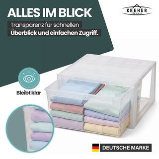 Schubladenbox Größe L, Volumen 23 Liter (weiss, transparent)