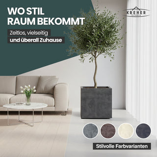 XL Pflanzkübel 'Millennium' 80 Liter, rollbar, eckig in Anthrazit