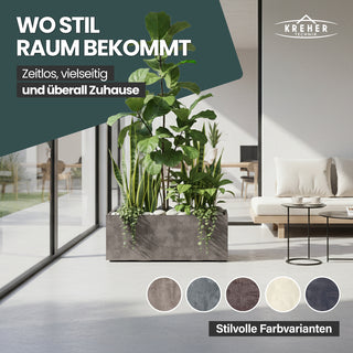 XL Pflanzkübel 'Millennium' 100 Liter, rechteckig in Sandbraun