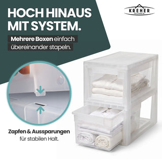 Schubladenbox Größe S, Volumen 7 Liter (weiss, transparent)