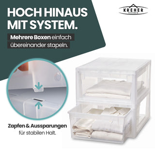 Bundle: 2 x Schubladenbox Größe M (12 Liter) + 4 x Größe S (7 Liter)
