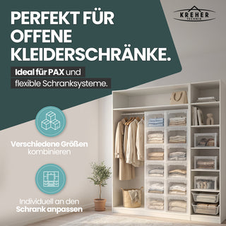Schubladenbox Größe L, Volumen 23 Liter (weiss, transparent)
