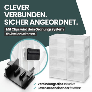 Schubladenbox Größe L, Volumen 23 Liter (weiss, transparent)