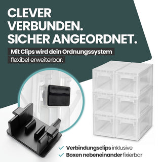 Set: 2 x Schubladenbox Größe S, Volumen 7 Liter (weiss, transparent)
