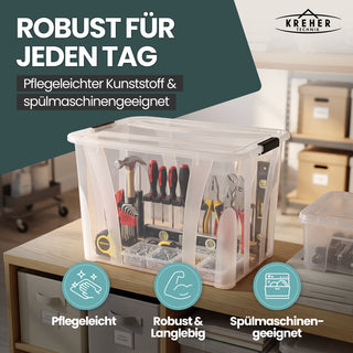 Aufbewahrungsbox 'Master' Box mit Deckel - 55 Liter Volumen, in Transparent