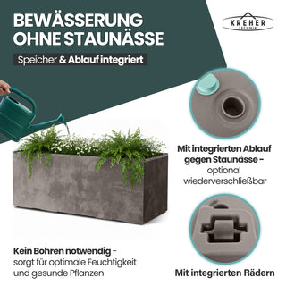 XL Pflanzkübel 'Millennium' 100 Liter, rechteckig in Sandbraun