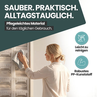 Schubladenbox Größe S, Volumen 7 Liter (weiss, transparent)