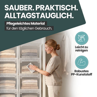 Schubladenbox Größe L, Volumen 23 Liter (weiss, transparent)
