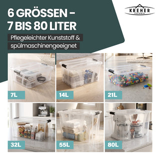 Aufbewahrungsbox 'Master' Box mit Deckel - 14 Liter Volumen, in Transparent
