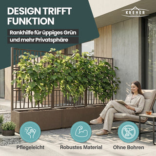 Set: 2 x XL SPALIER 'Ethica' - 80 x 36 x 140 cm - in Struktur Optik - breite Version - in Taupé