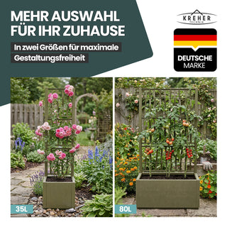 Set: 2 x XL SPALIER 'Ethica' - 80 x 36 x 140 cm - in Struktur Optik - breite Version - in Olivgrün