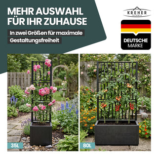 Set: 2 x XL SPALIER 'Ethica' - 36 x 36 x 140 cm - in Struktur Optik - schmale Version - in Anthrazit