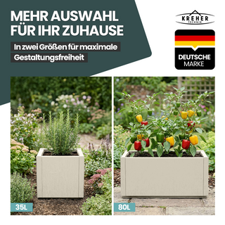 Pflanzkasten "Ethica" in Struktur Optik schmale Version (Beige)