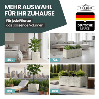 XXL Sichtschutz Pflanzkasten 'Millennium Fence' in Creme Weiß (2 Stück)