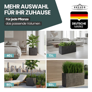 XL Pflanzkübel 'Millennium' 100 Liter, rechteckig in Anthrazit