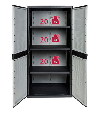 Kreher - Jumbo-Schrank mit 3 Böden (schwarz, grau)