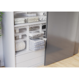 Set: 2 x Schubladenbox Größe L, Volumen 23 Liter (weiss, transparent)