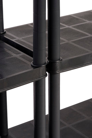 Set: 2 x DELUXE - Schwerlastregal 18 Zoll Regal mit 4 Böden (Schwarz)