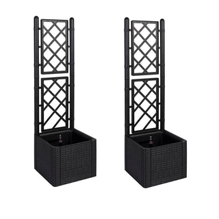 Set: 2 x Stück RATTAN SPALIER (schmale Version) Farbe: Anthrazit
