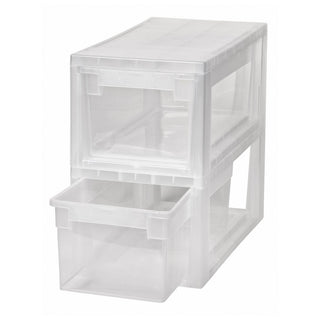 Set: 2 x Schubladenbox Größe S, Volumen 7 Liter (weiss, transparent)