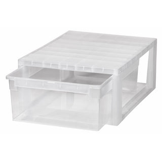 Schubladenbox Größe L, Volumen 23 Liter (weiss, transparent)