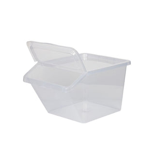 3 x Basic Box 40 Liter Transparent, geteilter Deckel