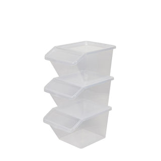 3 x Basic Box 40 Liter Transparent, geteilter Deckel