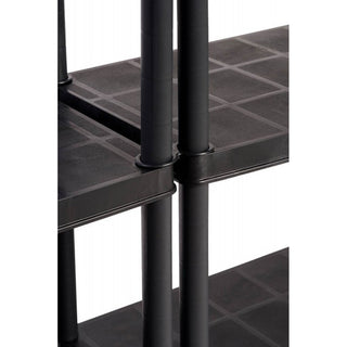 Set: 2 x PLATIN - Kunststoffregal 15 Zoll, TEILBAR 3+2 (Schwarz)