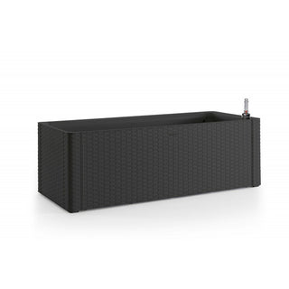 XL PFLANZKASTEN mit Wasserspeicher Rattan (breite Version) Farbe: Anthrazit