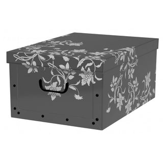 Set: 3 x Dekokarton - Motive: Barock Schwarz, Weiss, Grau